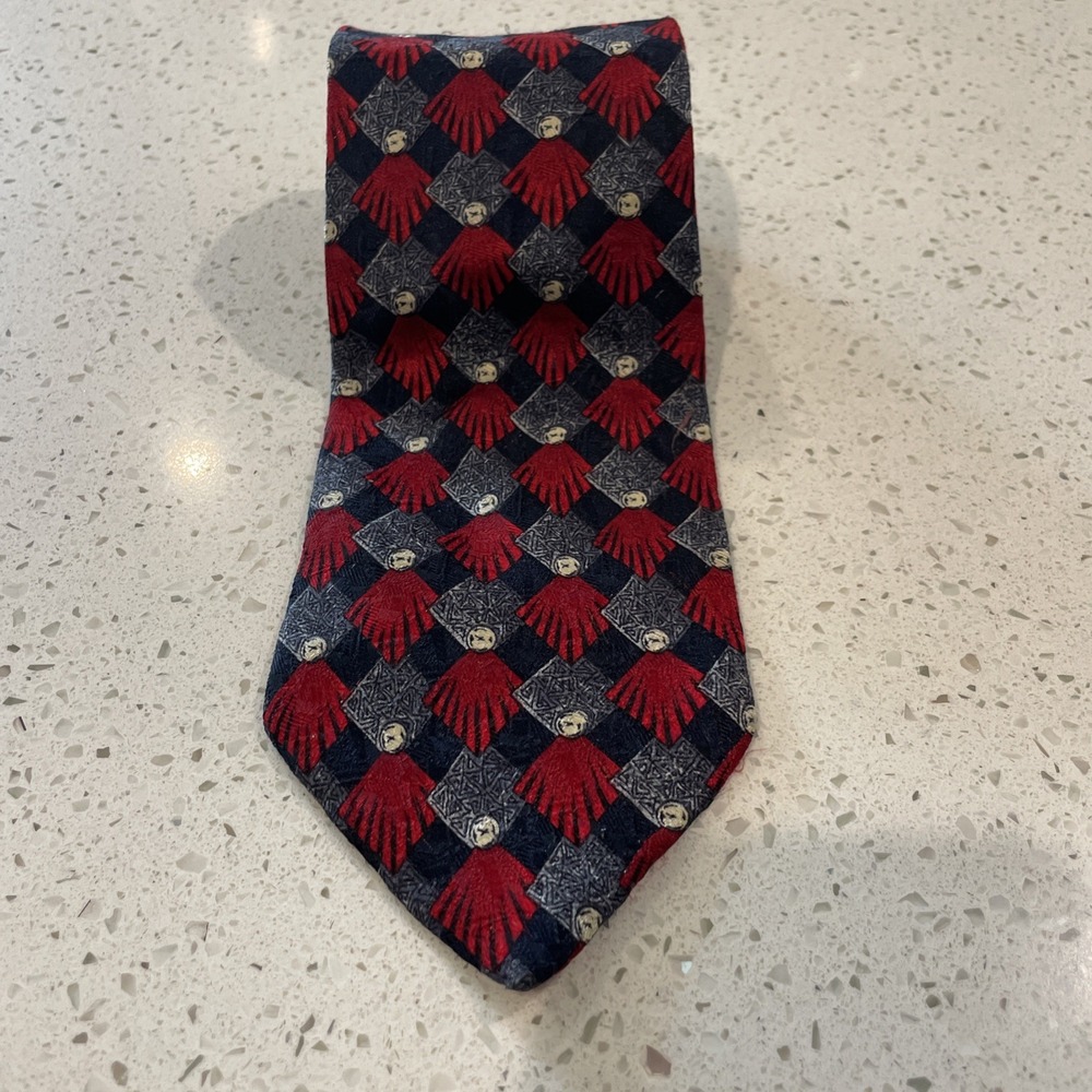 Ermenegildo Zegna Tie Mens Silk Geometric Made Italy Luxury Necktie